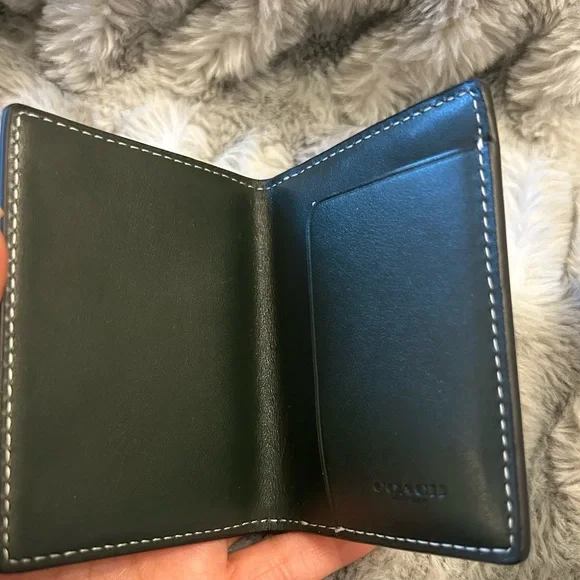 Coach Magnetic Card Case With Monogram Print - Green - Picture 3 of 4